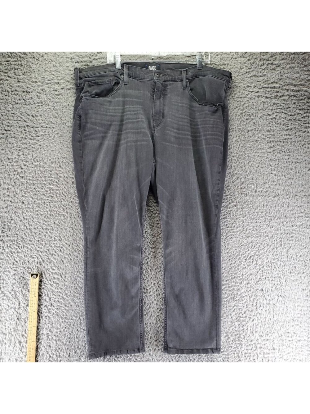 Paige Jeans Mens Size 40x28 Charcoal Gray Federal Straight Fit Stretch Denim